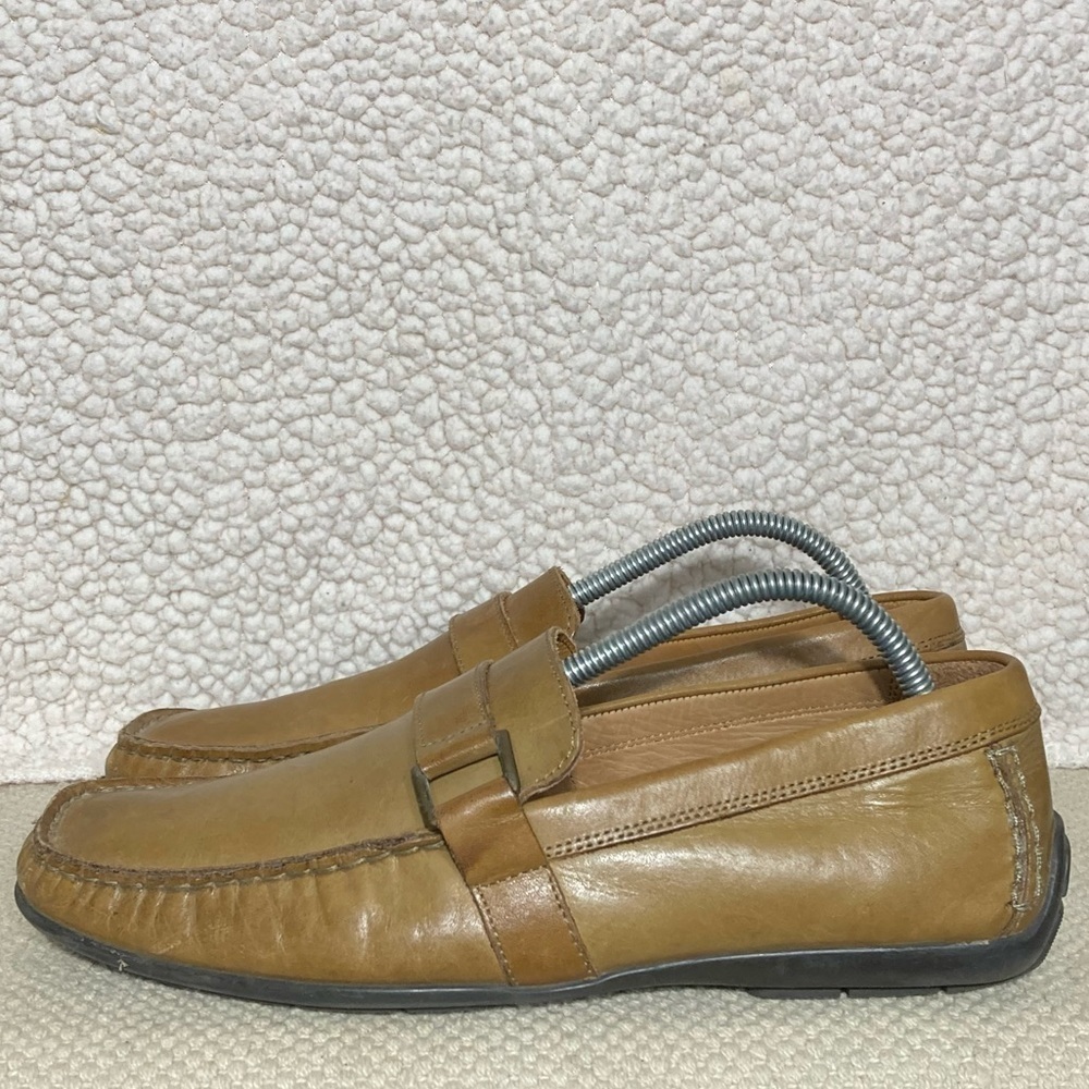 Giorgio Brutini Men's Tan Leather Slip On Casual Comfortable Loafers Shoes SZ 9M - Picture 2 of 11